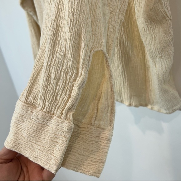 Savannah Morrow The Label long Sleeve button down shirt small women silk bamboo - Picture 2 of 9